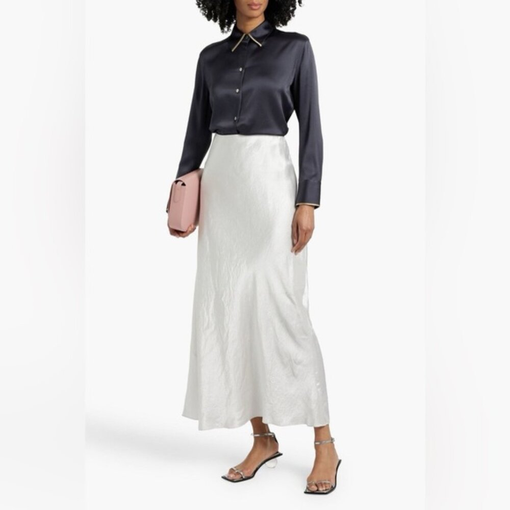 VINCE.Crinkled-satin maxi skirt